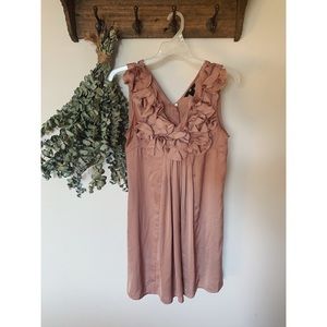 H&M Blush pink satiny ruffled mini dress